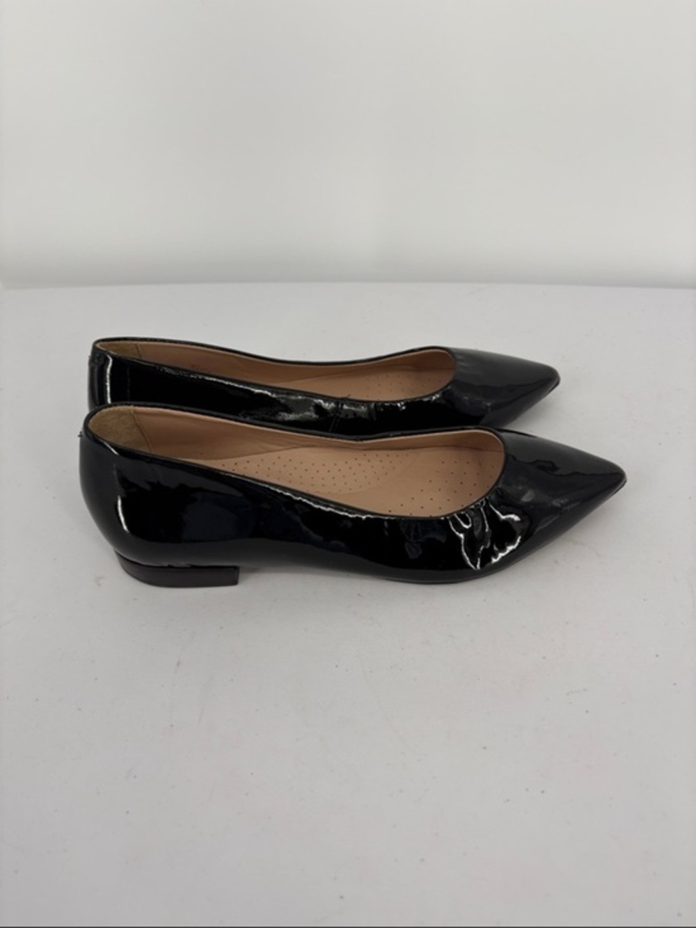 🍿 Bianca CT Pointed Patent Leather Flats in Black by Marc Joseph